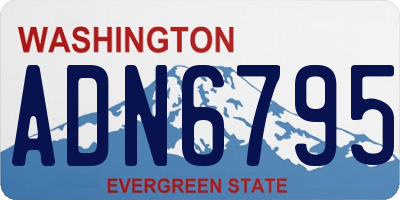 WA license plate ADN6795