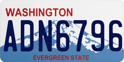 WA license plate ADN6796