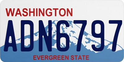 WA license plate ADN6797