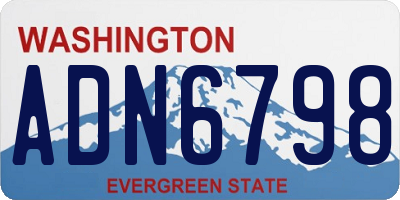 WA license plate ADN6798