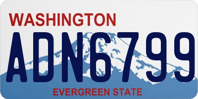 WA license plate ADN6799