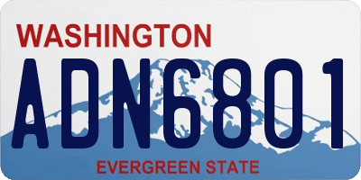 WA license plate ADN6801