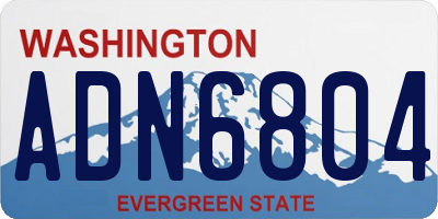 WA license plate ADN6804