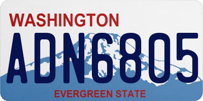 WA license plate ADN6805
