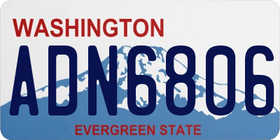 WA license plate ADN6806