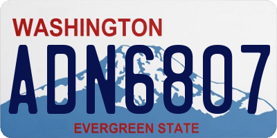 WA license plate ADN6807