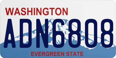 WA license plate ADN6808