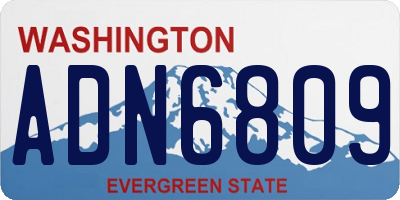 WA license plate ADN6809