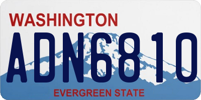 WA license plate ADN6810