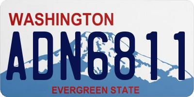 WA license plate ADN6811