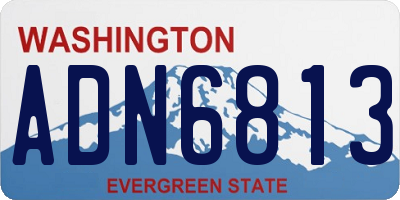 WA license plate ADN6813