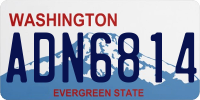 WA license plate ADN6814