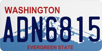 WA license plate ADN6815