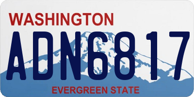 WA license plate ADN6817