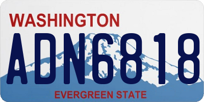 WA license plate ADN6818