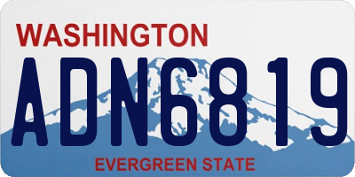 WA license plate ADN6819