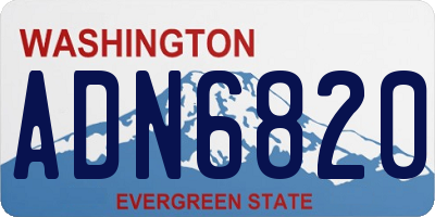 WA license plate ADN6820