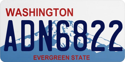 WA license plate ADN6822