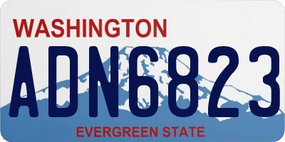 WA license plate ADN6823