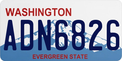 WA license plate ADN6826