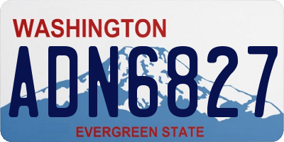 WA license plate ADN6827
