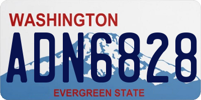 WA license plate ADN6828