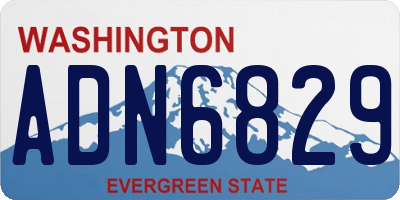 WA license plate ADN6829