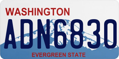 WA license plate ADN6830