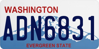 WA license plate ADN6831