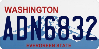 WA license plate ADN6832