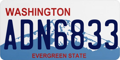WA license plate ADN6833