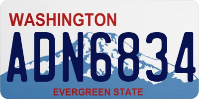 WA license plate ADN6834
