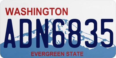 WA license plate ADN6835
