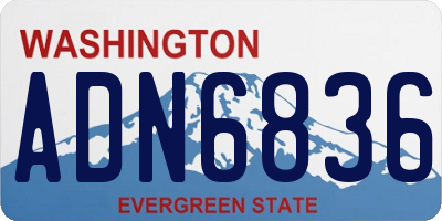 WA license plate ADN6836