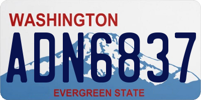 WA license plate ADN6837