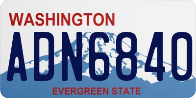 WA license plate ADN6840