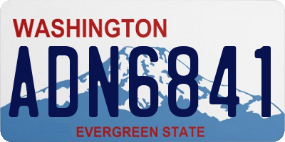 WA license plate ADN6841