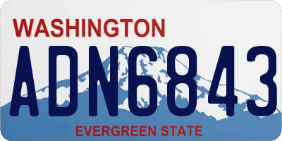 WA license plate ADN6843
