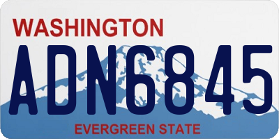 WA license plate ADN6845