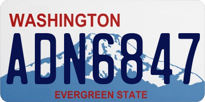 WA license plate ADN6847