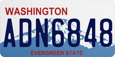 WA license plate ADN6848