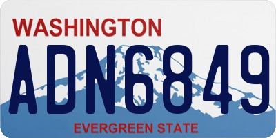 WA license plate ADN6849
