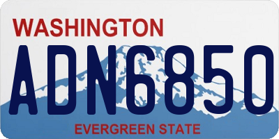 WA license plate ADN6850