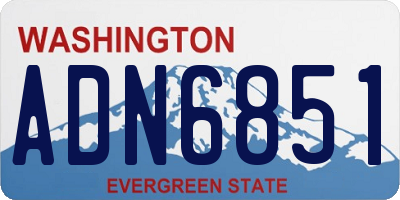 WA license plate ADN6851