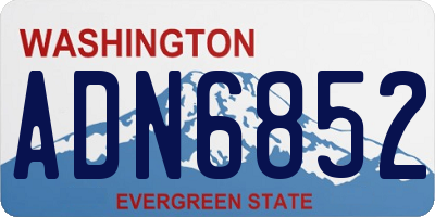 WA license plate ADN6852