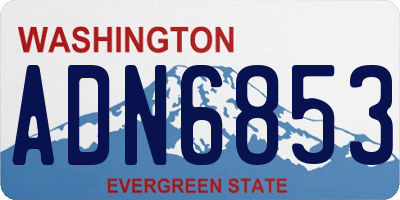 WA license plate ADN6853