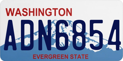 WA license plate ADN6854