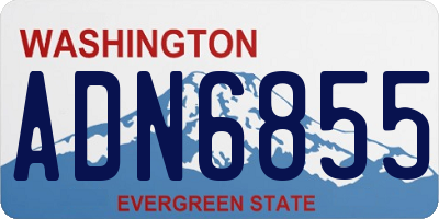 WA license plate ADN6855