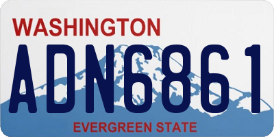 WA license plate ADN6861