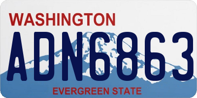 WA license plate ADN6863